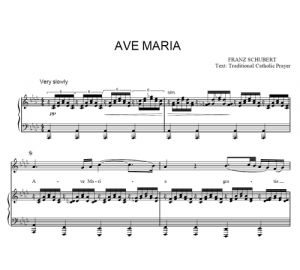 Ave Maria - Франц Шуберт - ноты к песне - Purple Market Area