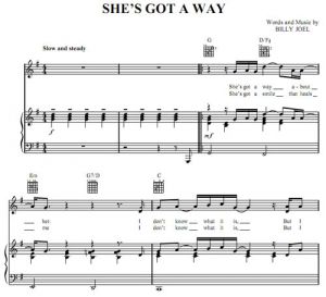She's Got a Way - Billy Joel - ноты к песне - Purple Market Area