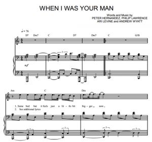 When I Was Your Man - Bruno Mars - ноты к песне - Purple Market Area