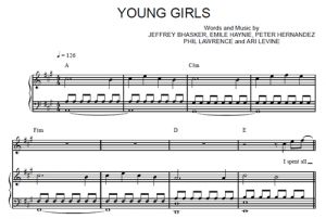 Young Girls - Bruno Mars - sheet music - Purple Market Area