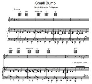 Small Bump - Ed Sheeran - sheet music - Purple Market Area