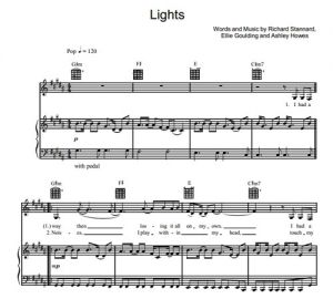 Lights - Ellie Goulding - sheet music - Purple Market Area