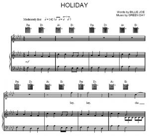Holiday - Green Day - partitura - Purple Market Area