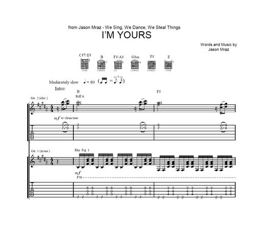 Im Yours Guitar Lesson