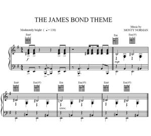 Тема из фильмов о Джеймсе Бонде (The James Bond Theme) - ноты к музыке - Purple Market Area
