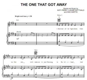The One That Got Away - Katy Perry - ноты к песне - Purple Market Area