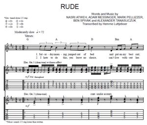 Rude - Magic! - sheet music - Purple Market Area