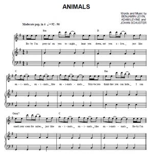 Animals - Maroon 5 - sheet music - Purple Market Area