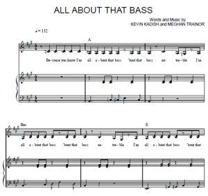 All About That Bass - Meghan Trainor - sheet music - Purple Market Area