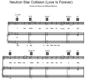 Neutron Star Collision (Love Is Forever) - Muse - ноты к песне - Purple Market Area