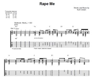 Rape Me - Nirvana - ноты к песне - Purple Market Area