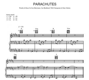 Parachutes - Coldplay - ноты к песне - Purple Market Area