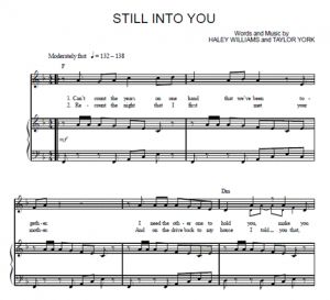Still Into You - Paramore - sheet music - Purple Market Area