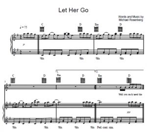 Let Her Go - Passenger - sheet music - Purple Market Area