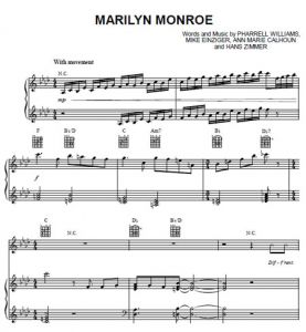 Marilyn Monroe - Pharrell Williams - sheet music - Purple Market Area