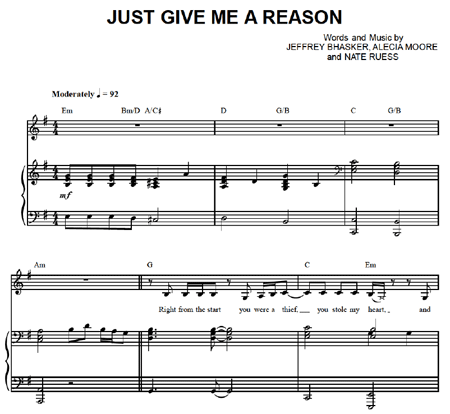 Песня give me reason. Just give me a reason Ноты. Just give me a reason Pink Ноты. Just give me a reason Pink Ноты для пианино. Just give me a reason Ноты для фортепиано.