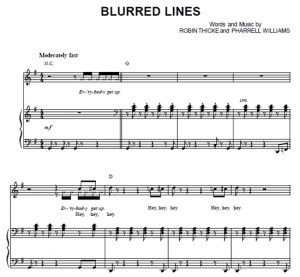 Blurred Lines - Robin Thicke - sheet music - Purple Market Area