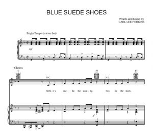 Blue Suede Shoes - Elvis Presley - ноты к песне - Purple Market Area