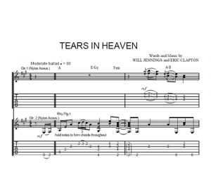 Tears in Heaven - Eric Clapton - guitar tabs - Purple Market Area