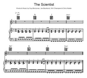The Scientist - Coldplay - sheet music - Purple Market Area