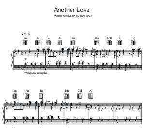 Another Love - Tom Odell - sheet music - Purple Market Area