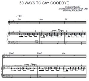 50 Ways To Say Goodbye - Train - ноты к песне - Purple Market Area