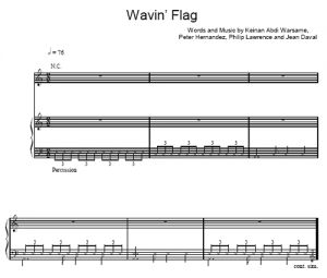 Wavin' Flag - K'naan - sheet music - Purple Market Area